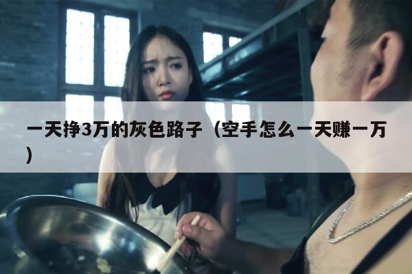 一天挣3万的灰色路子（空手怎么一天赚一万）